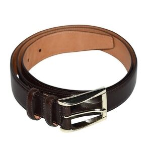 Trafalgar Cortina Hand-Polished Leather Dress Belt - Brown - Size 38/95